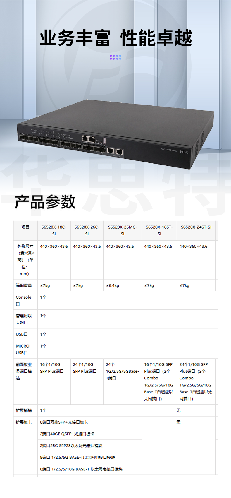 華三 LS-6520X-16ST-SI 企業級萬兆交換機