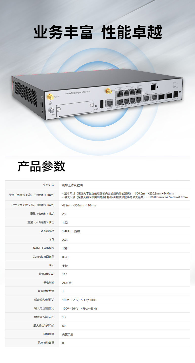 華為 AR651W-8P 企業(yè)級路由器